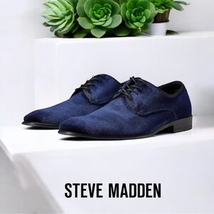 🔥🔥🔥 Steve Madden BRYTONN Blue Velvet Oxfords